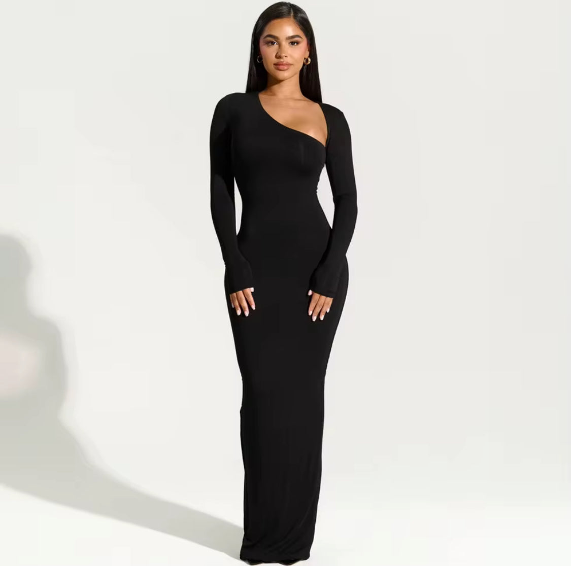 Skyland Black - Slit Maxi Dress
