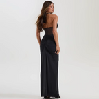 Midnight Allure Lace-Up - Maxi Dress