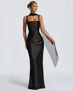 Noir Elegance - Satin Gown