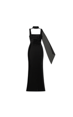 Noir Elegance - Satin Gown