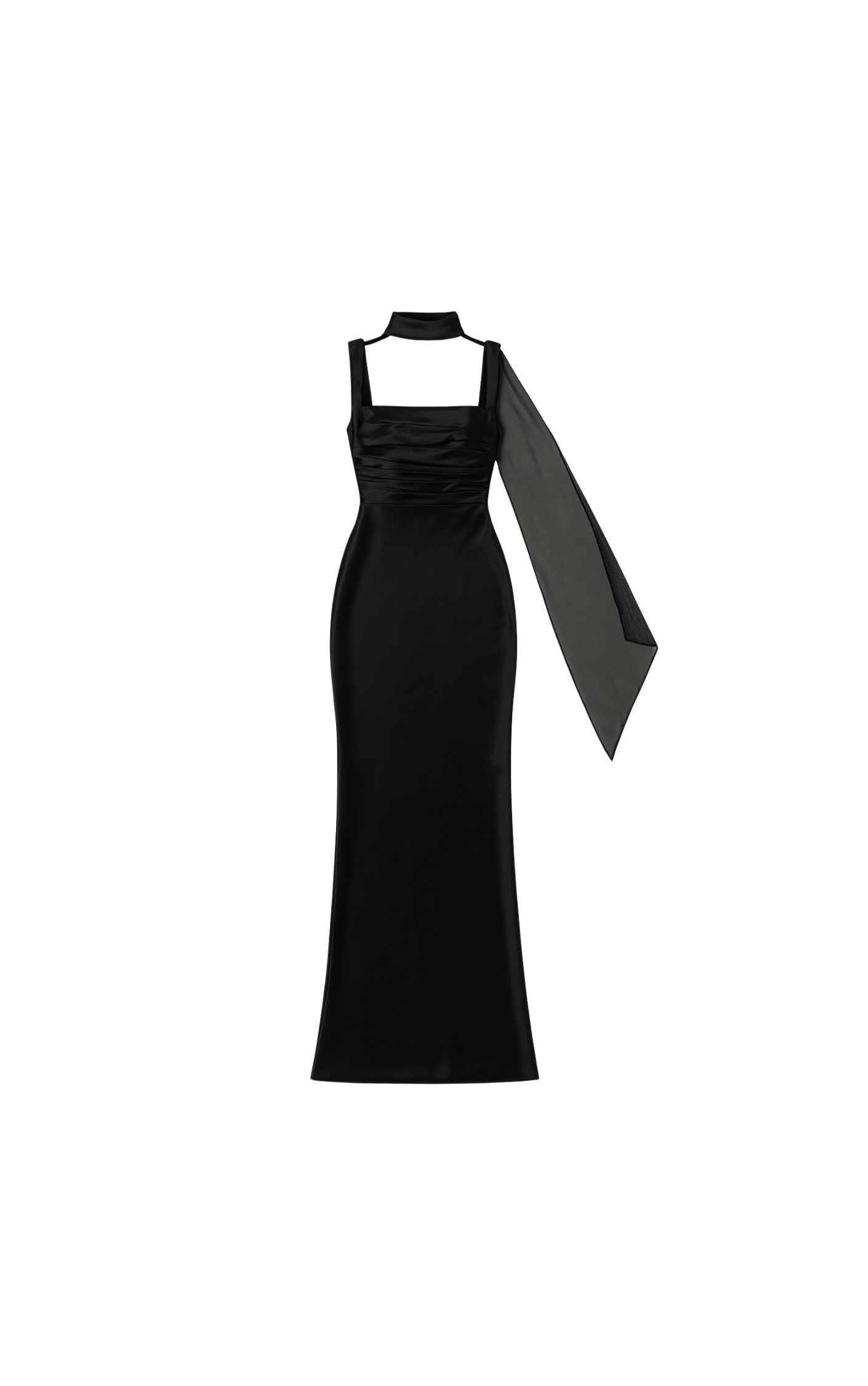 Noir Elegance - Satin Gown